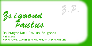 zsigmond paulus business card